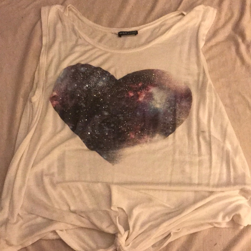 Wet Seal Galaxy Heart Tank Top